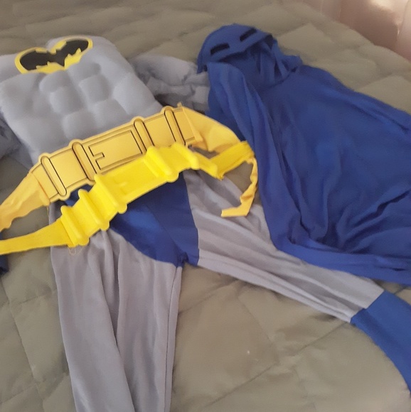 Boys Batman Halloween Costume Large Muscles Gray - Picture 1 of 3